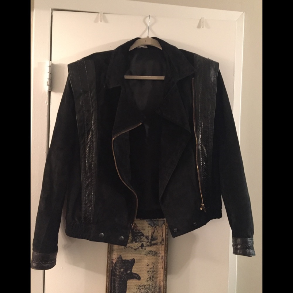 Black suede Moto